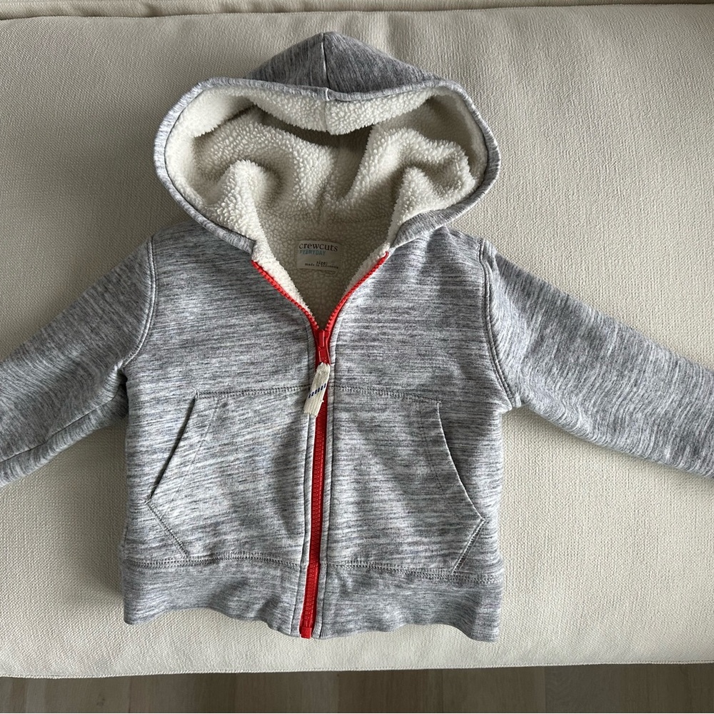 Crewcuts Gray Sherpa Kids Hoodie